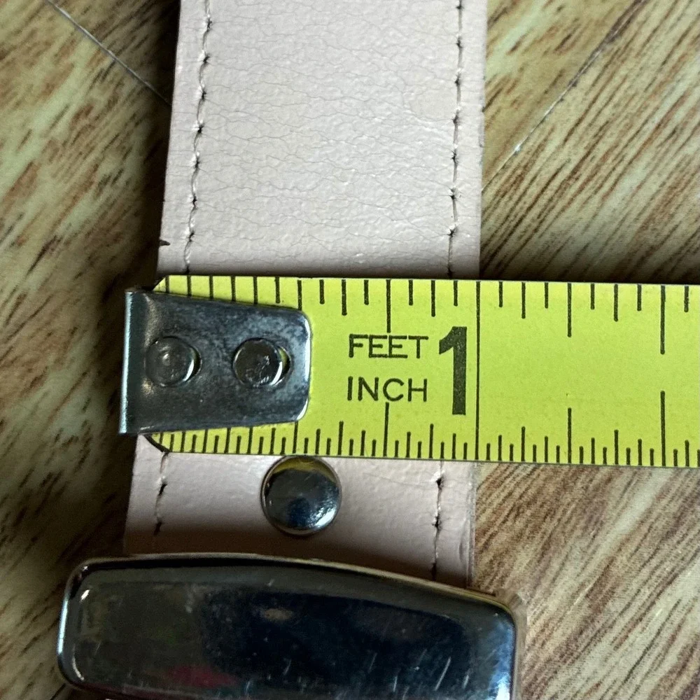 Western Leather Belt Blush Pink Silver Buckle Small Medium Boho Cowgirl Rodeo
